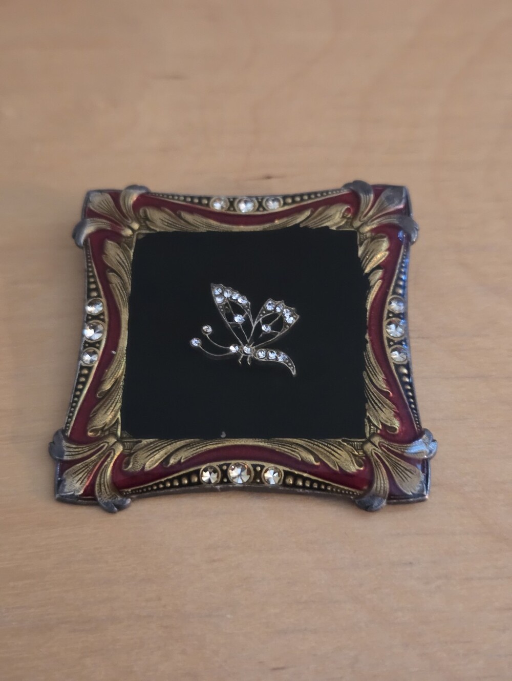 Vintage Enamel Brooch Featuring A Buttetfly